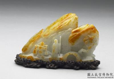 图片[2]-Jade miniature mountain with decoration of scholar crossing a stream, Qing dynasty Qianlong reign (1736-1795)-China Archive